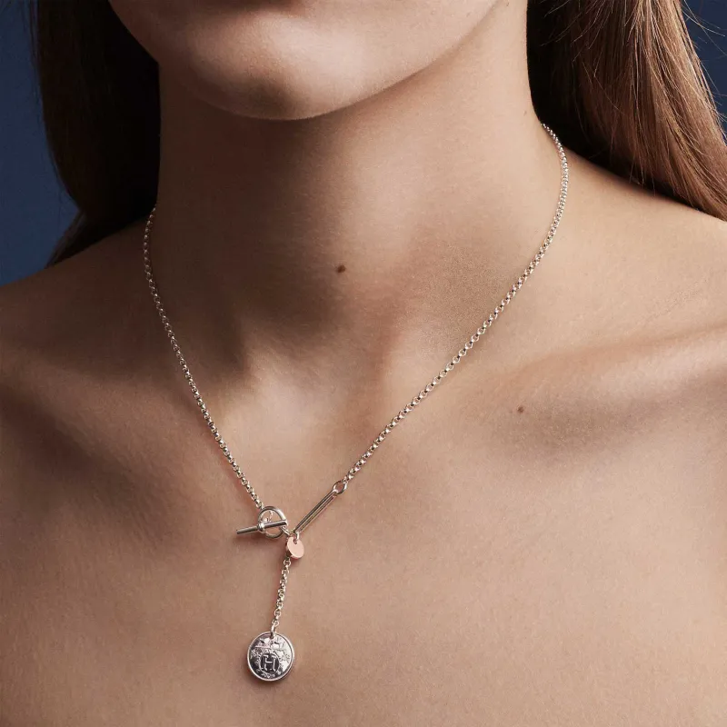 HERMES 925 Sterling Silver Necklaces Unisex-2