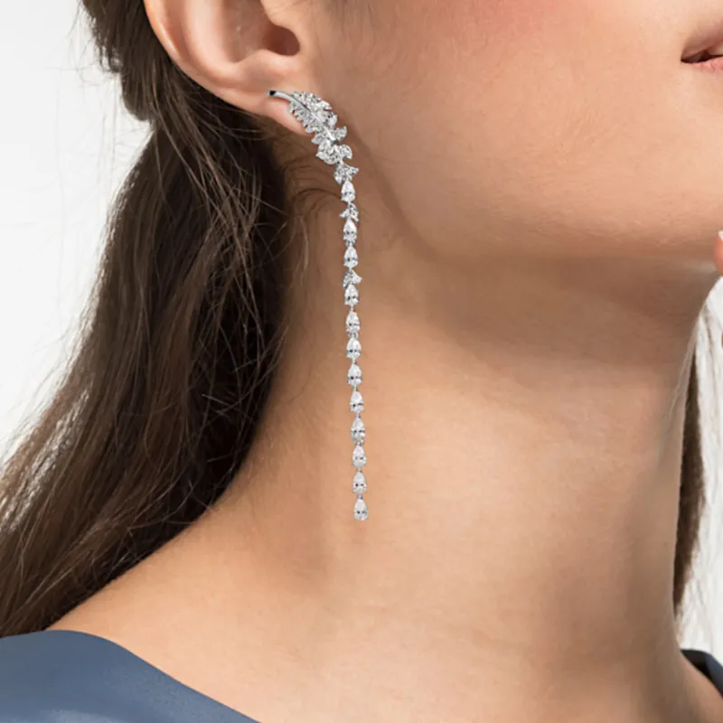 Swarovski Nice Earrings Women's Silver-3