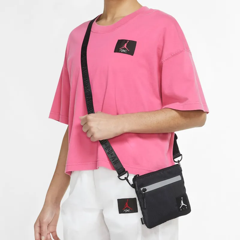 Jordan Nylon Shoulder Bag Crossbody Bag Regular Unisex Black-3