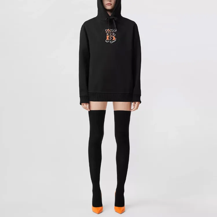 Burberry Tb Monogram Hoodie Black-1