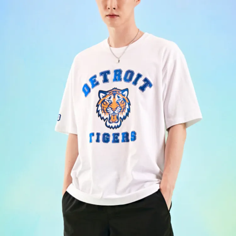 MLB Drop Shoulder Sleeve T-Shirt Unisex White-3
