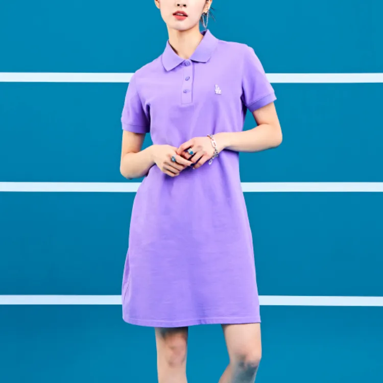 MLB Short Sleeved Dresses Women's Purple-2