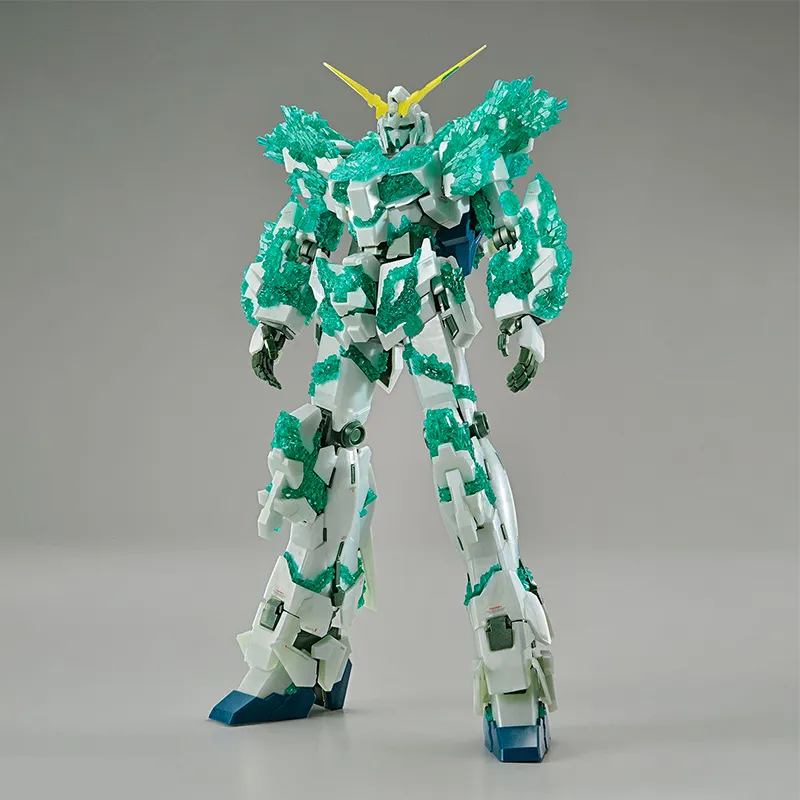 BANDAI MG Unicorn Gundam Mobile Suit Gundam Unicorn Crystal Of Light Gundam Base Limited Green Model Kits-1