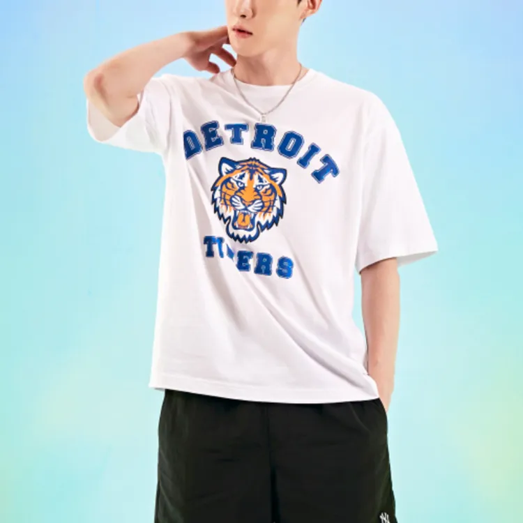 MLB Drop Shoulder Sleeve T-Shirt Unisex White-2
