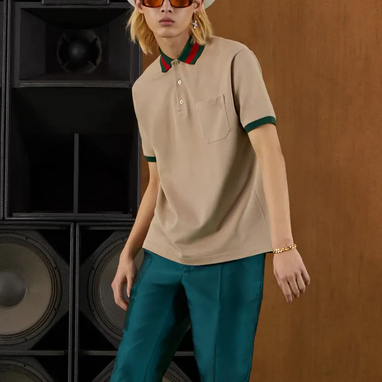 GUCCI SS22 Polo Shirt Men's Brown-4
