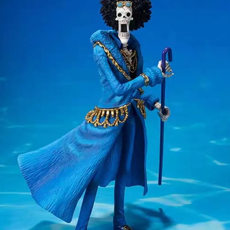 BANDAI Brook Bandai Zero One Piece 20th Anniversary Commemoration Blue Gown 21cm Scale Figures-4