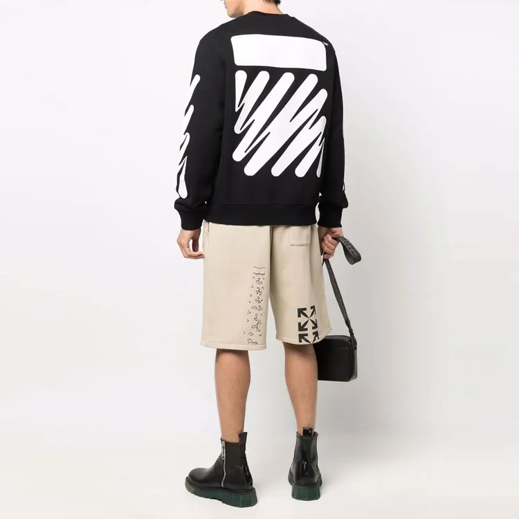 OFF WHITE Spray Paint Diag Logo Print Crewneck-3
