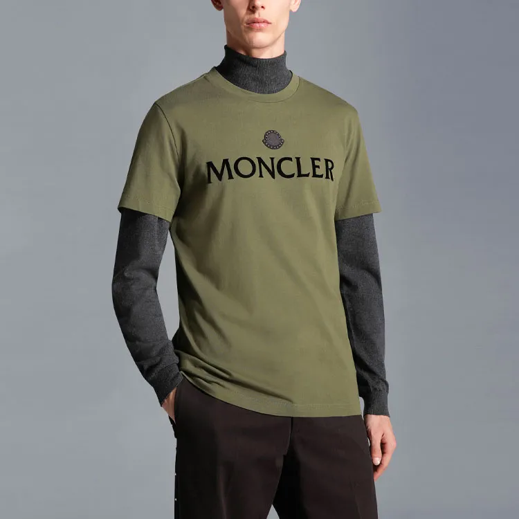 Moncler T Shirts Men Olive Night-2
