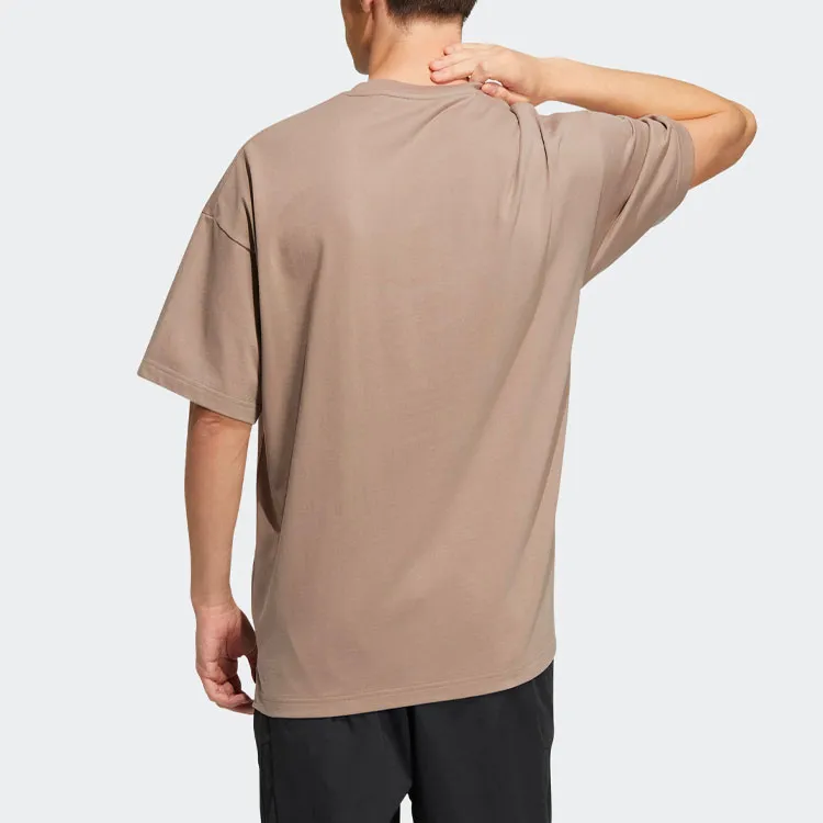 Adidas Drop Shoulder Sleeve T Shirt Men's Gray Brown-2