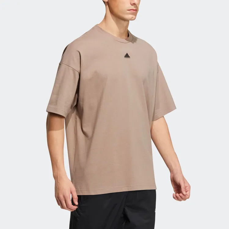 Adidas Drop Shoulder Sleeve T Shirt Men's Gray Brown-3