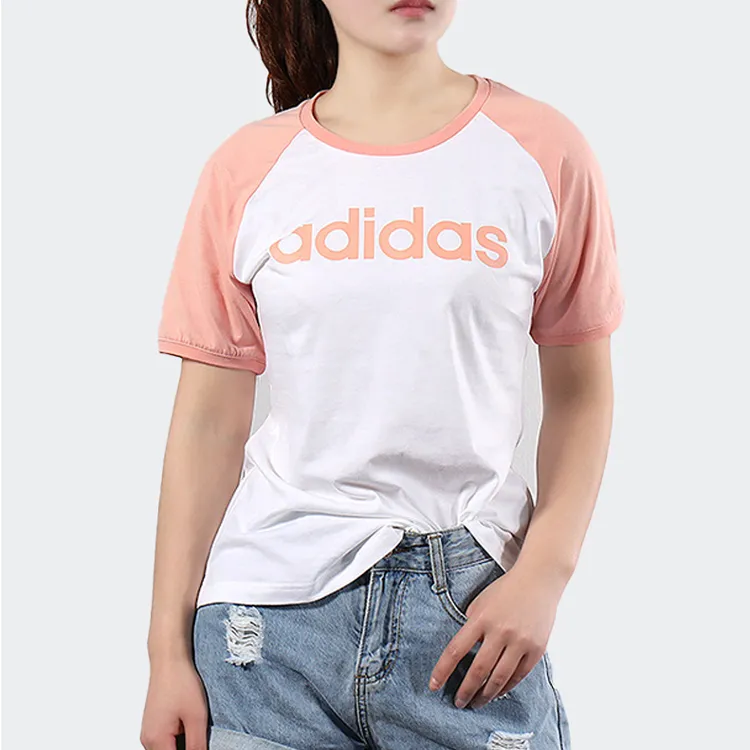 Adidas Neo T Shirts Women's White Pink-3