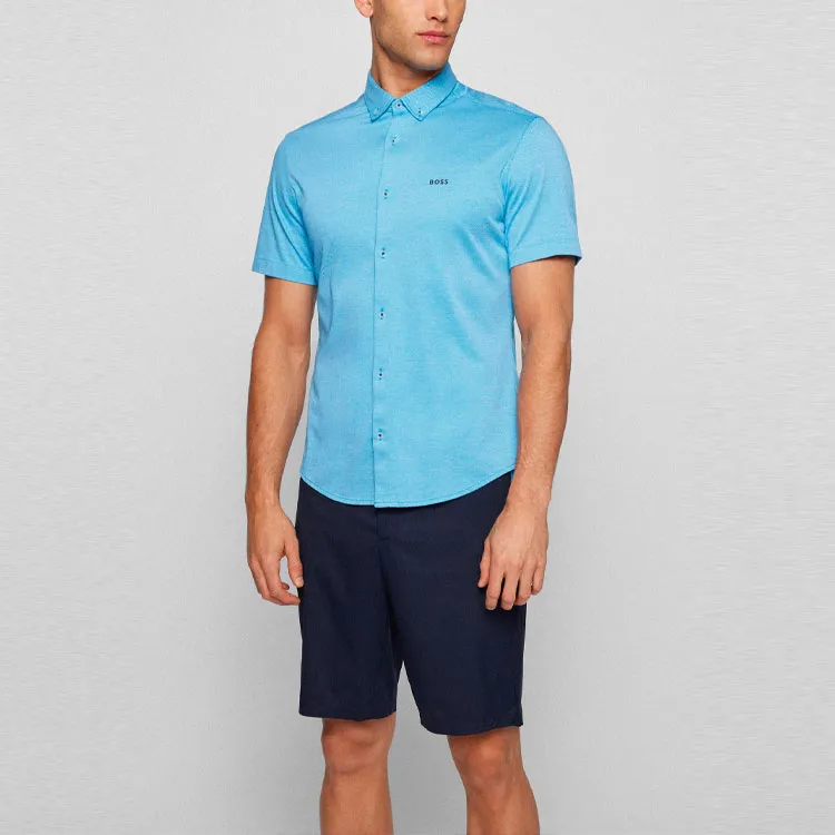 HUGO BOSS Short Sleeved Shirt Men's Blue-2