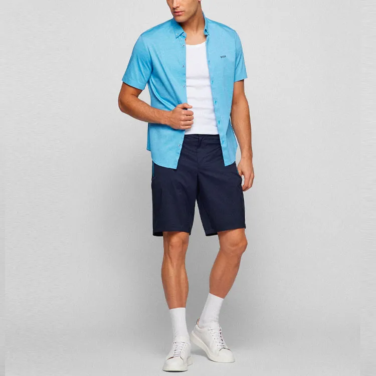 HUGO BOSS Short Sleeved Shirt Men's Blue-3