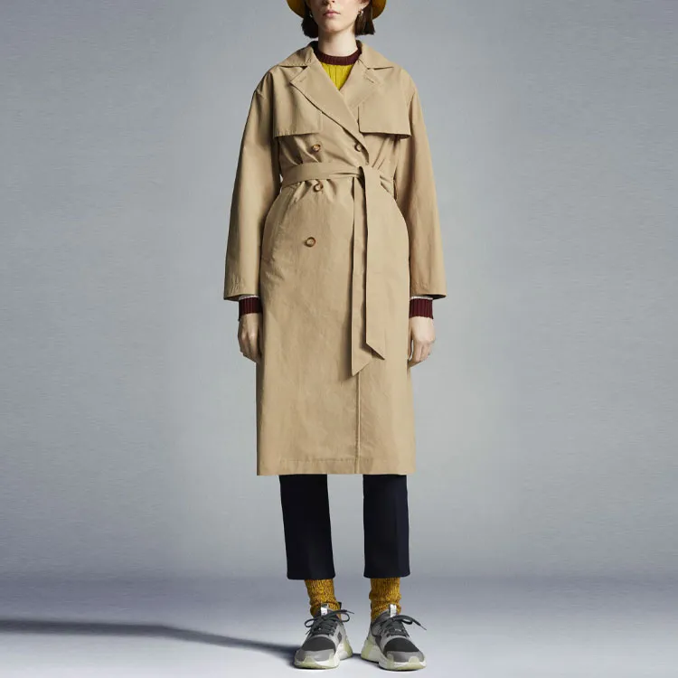 Moncler Trench Coats Women's Yellow-1