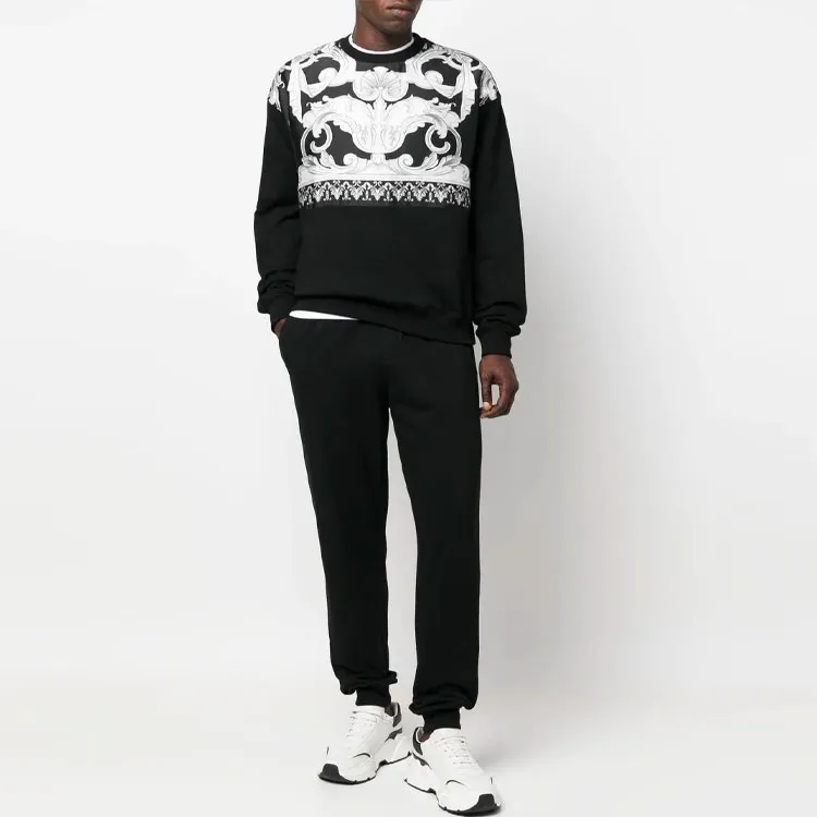 VERSACE Rear Baroque-Printed Elasticated Waistband Trousers-1