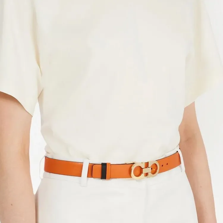 Ferragamo Leather Belts Women's Orange-1