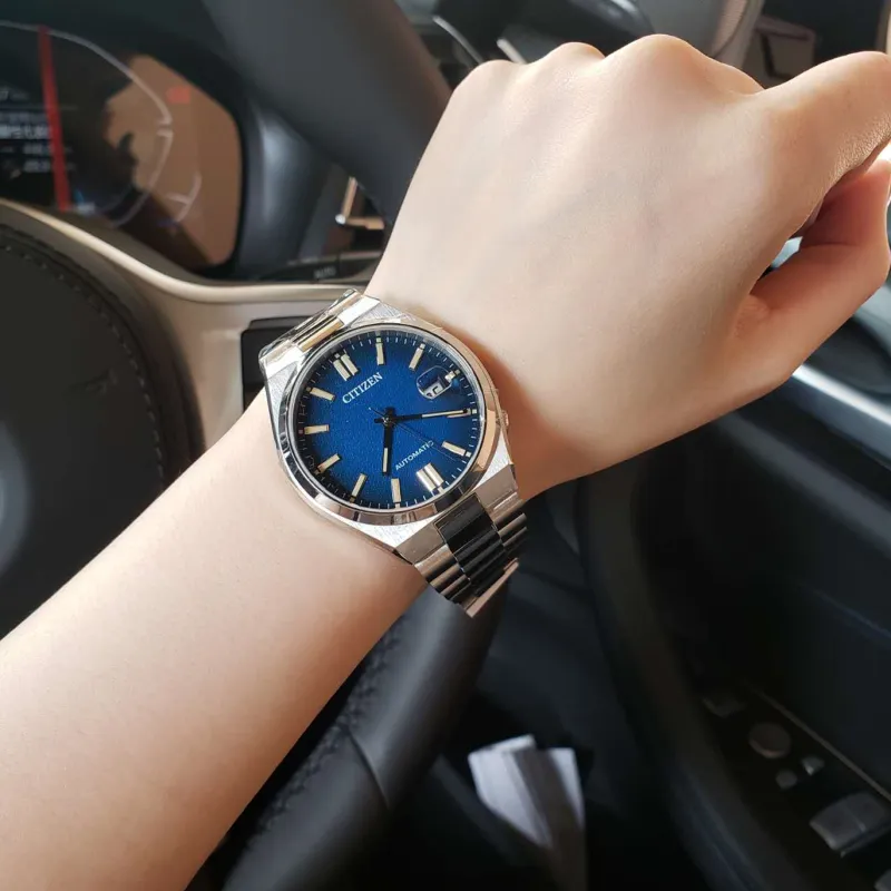 CITIZEN Collection Automatic Mechanical Movement Stainless Steel Strap Watch Unisex Blue Dial NJ0151 88L-4