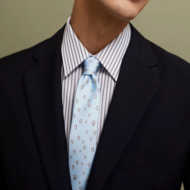 HERMES Ties Men Light Blue-1
