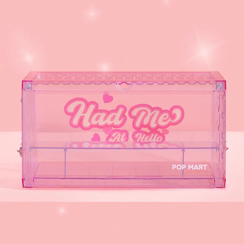 POP MART Interlocking Display Case Crushonyou Model Accessories Pink-1