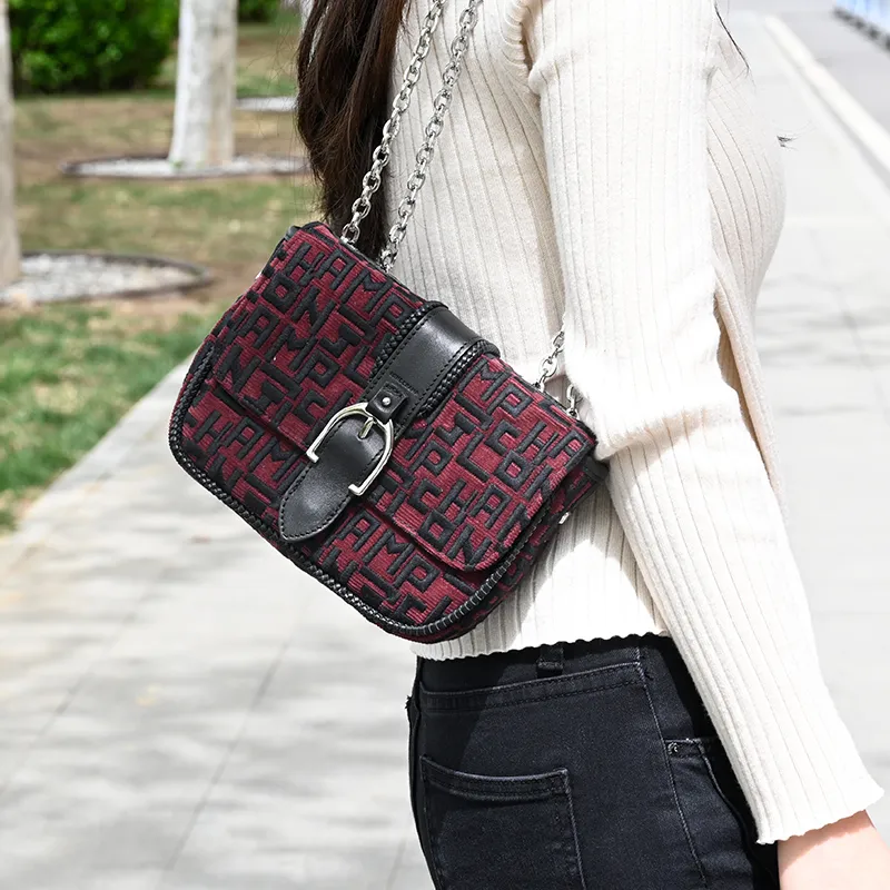 LONGCHAMP Le Pliage LGP Fabric Chain Bag Shoulder Bag Crossbody Bag Women's Fuchsia-3