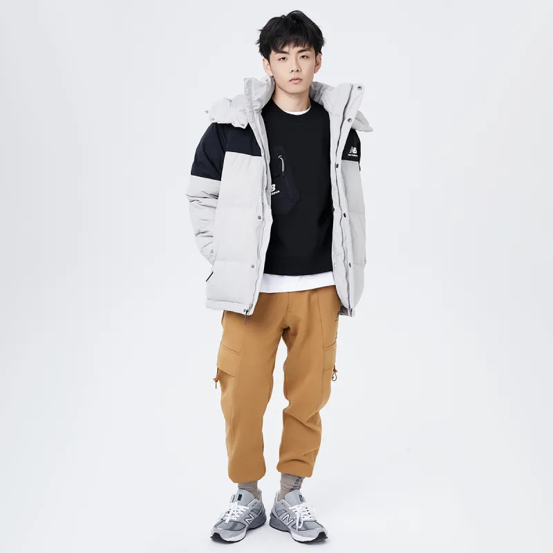 New Balance Down Jacket Winter Men's Light Gray-8