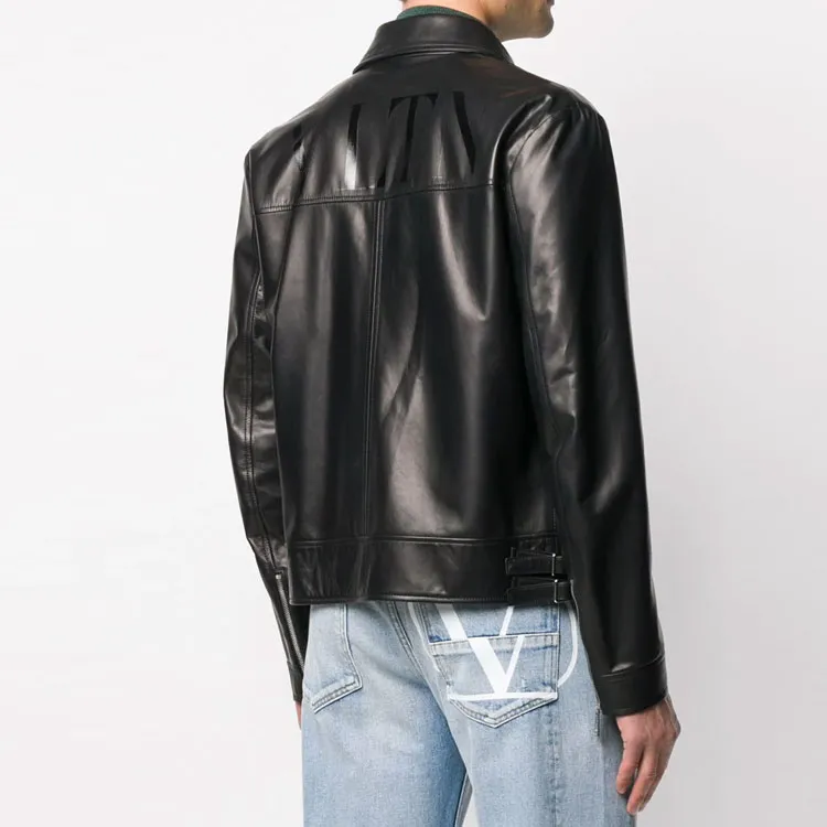 Valentino Leather Jackets Men Black-3