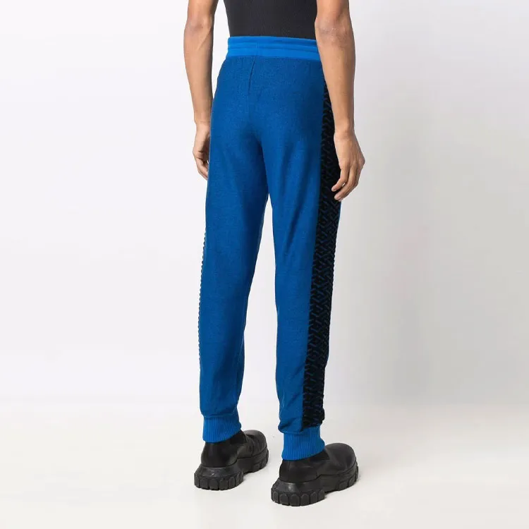 VERSACE Knitted Sweatpants Men Blue-2