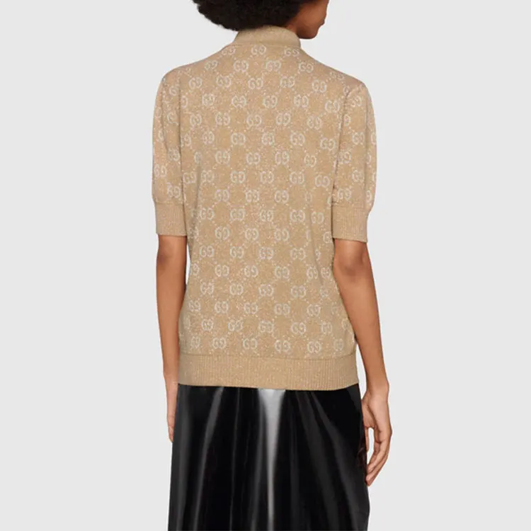 GUCCI Polo Shirts Women's Brown-3