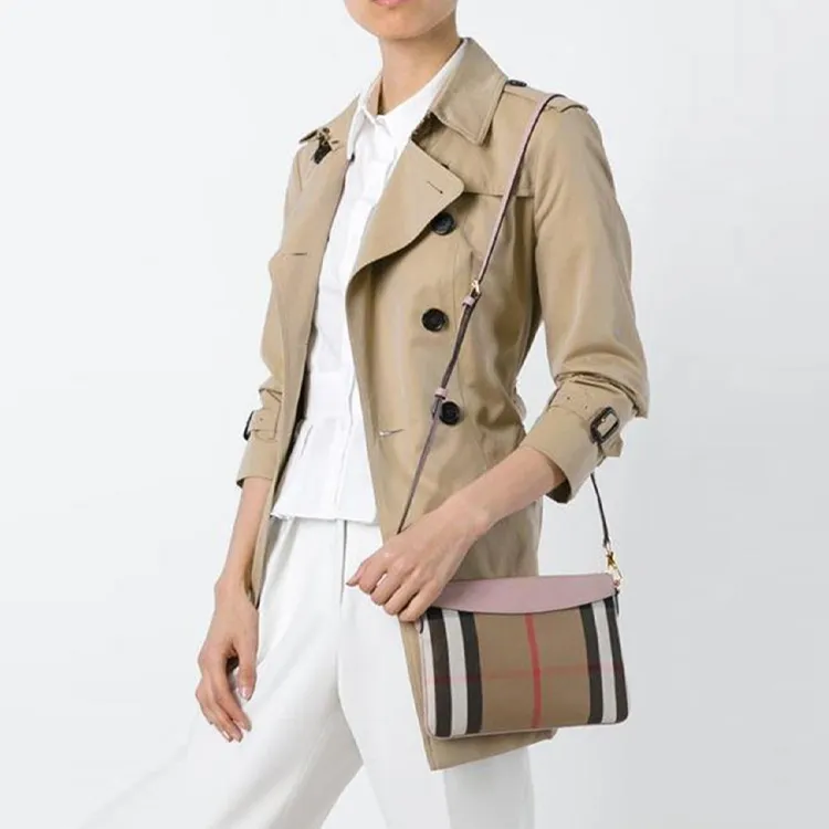 Burberry Vintage Cow Leather Clutch, Shoulder Bag, Crossbody Bag Women's Pink-4