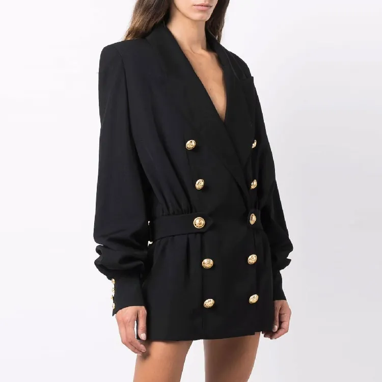 BALMAIN /Long Sleeved Dress Women's Black-1