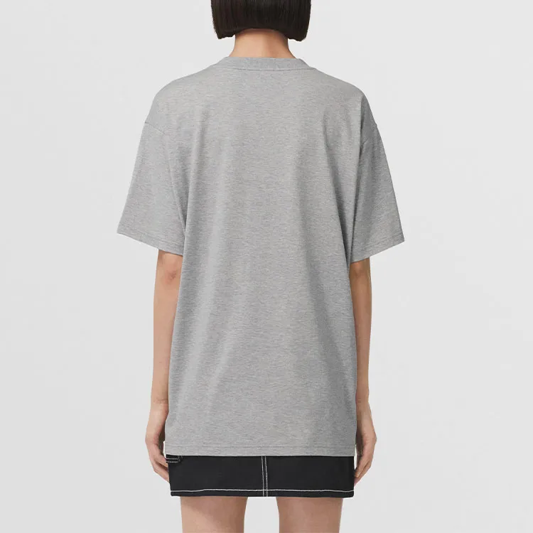 Burberry Check Print Pocket Tee 'Pale Grey Melange'-2
