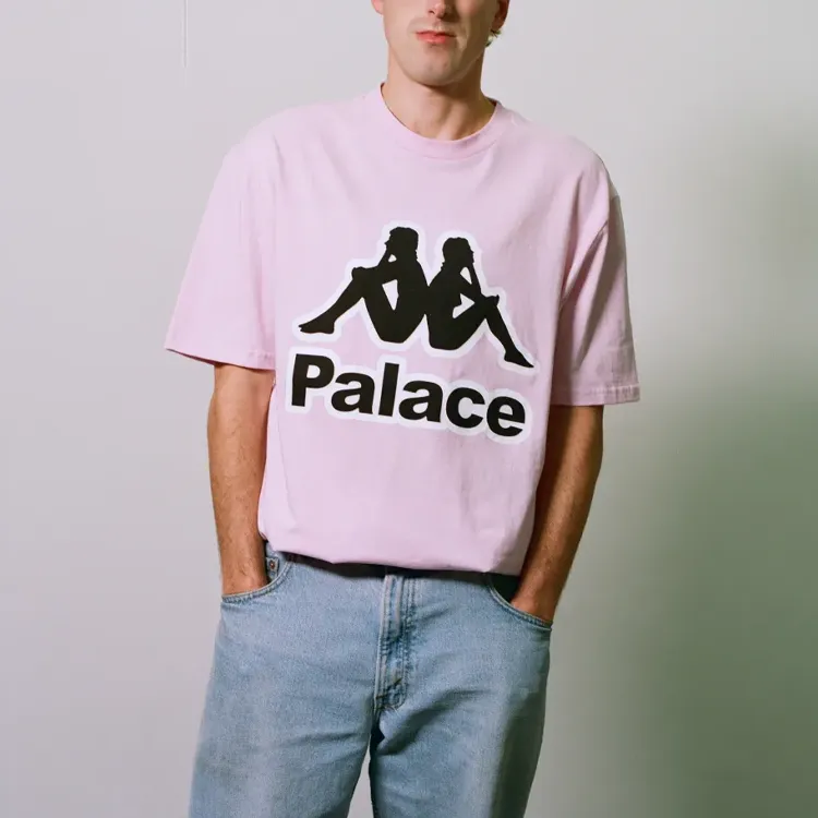 Kappa X PALACE T Shirts Unisex Pink-1