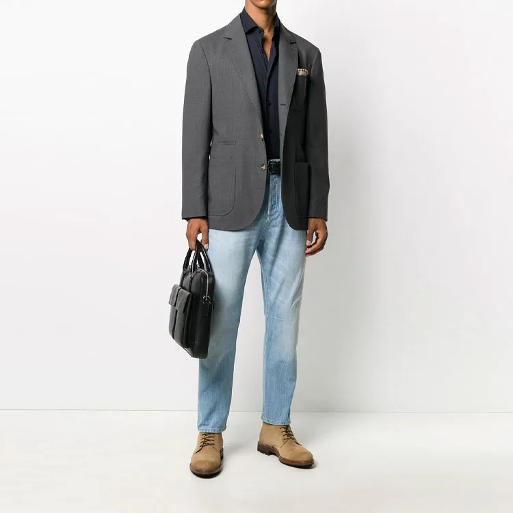 BARBA Long Sleeved Straight Hem Shirt-1