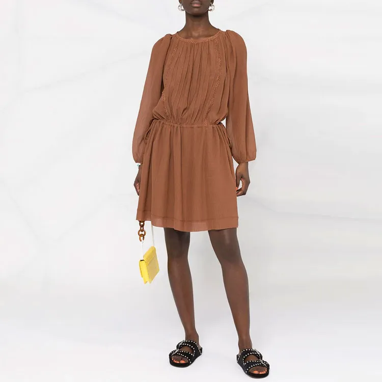 See By Chloe Long-Sleeved Dresses Women's Brown-1