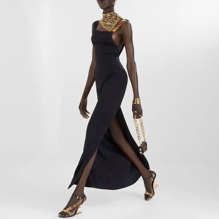 Versace X FENDI X VERSACE Sleeveless Dresses Women's Black-3