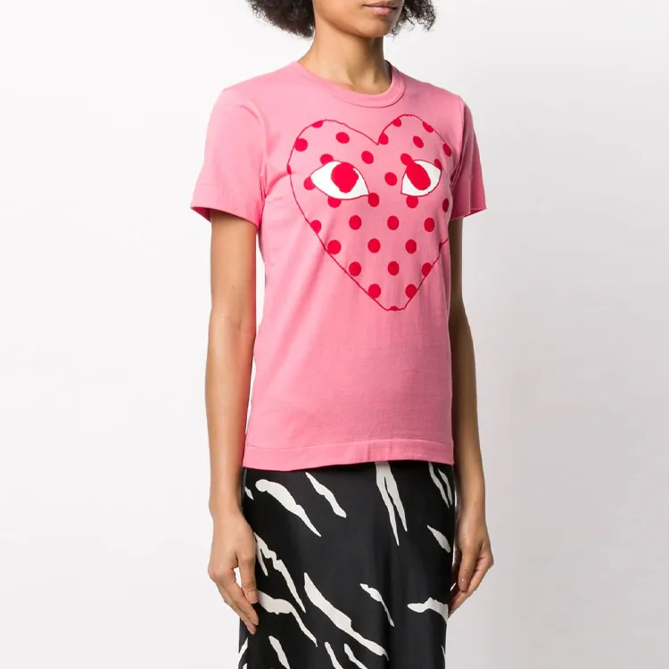 CDG Play T Shirts Women's Pink-2