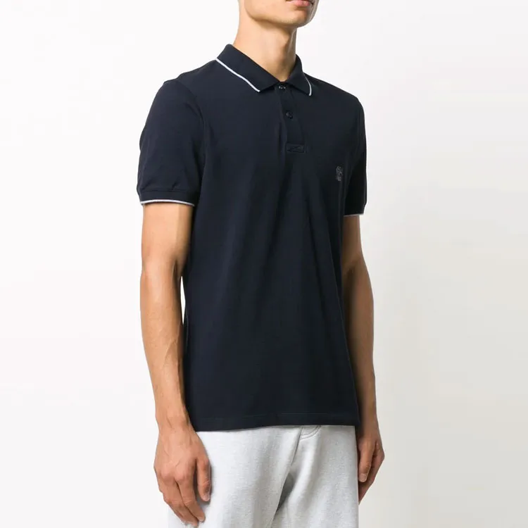 Brunello Cucinelli Polo Shirts Men Dark Blue-2
