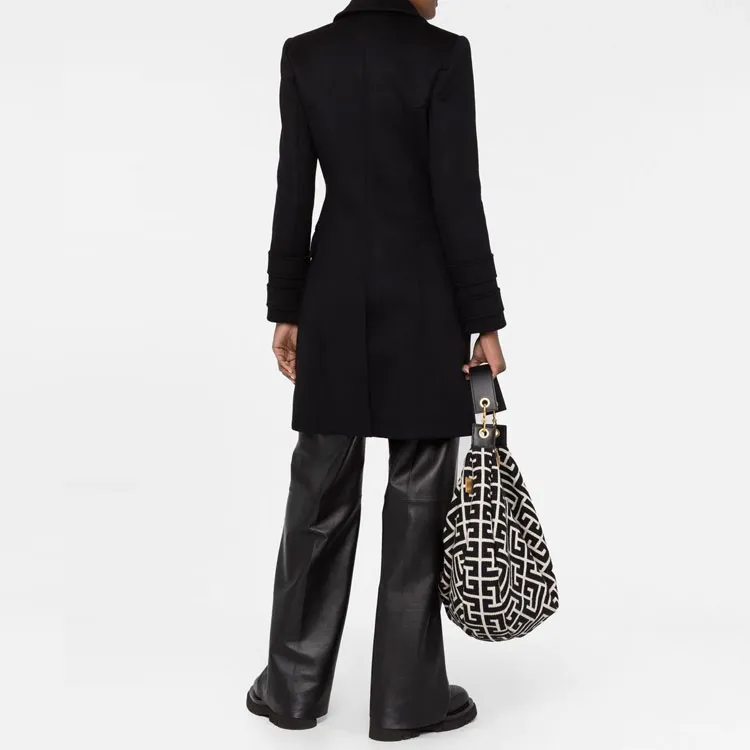 BALMAIN Double breasted Wool Coat-1