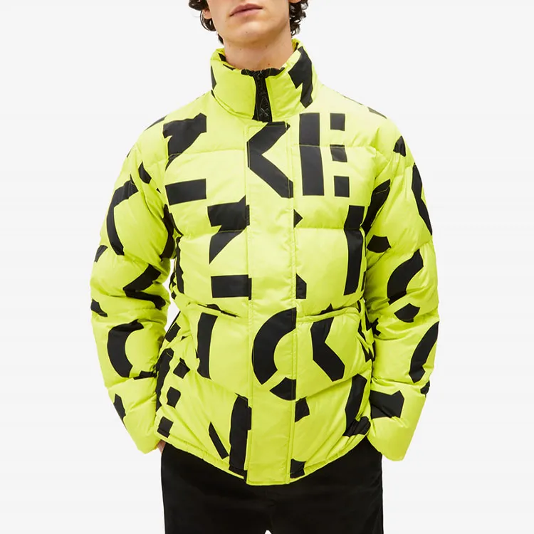 KENZO Down Jacket Men's Green Orange-1