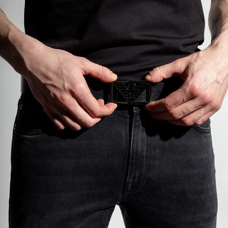 EMPORIO ARMANI Logo-Buckle Detailed Belt-3