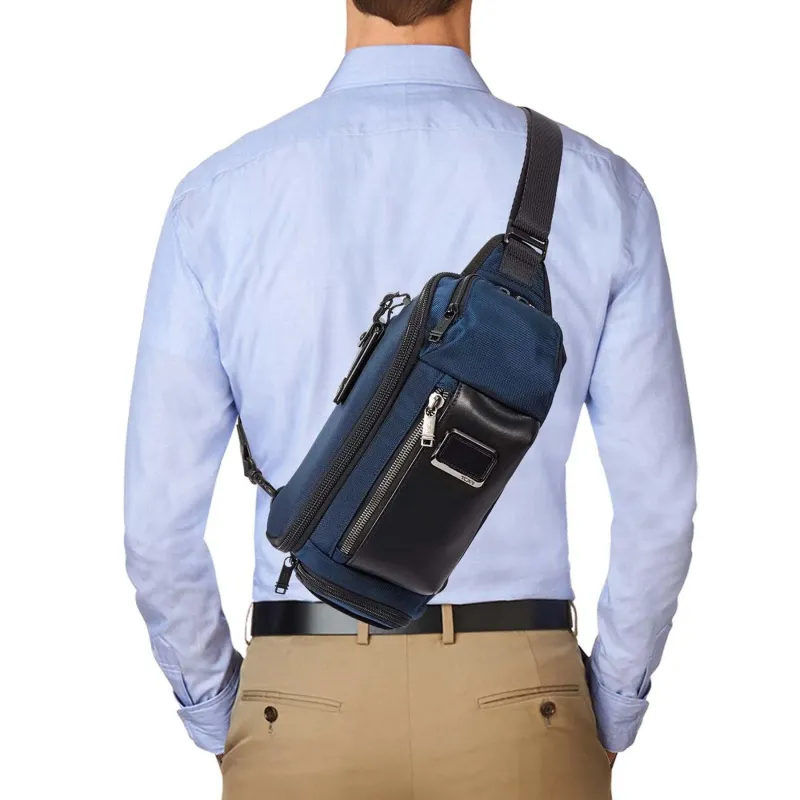 TUMI Alpha Bravo Fanny Pack Sling Bag Crossbody Bag Shoulder Bag Mini Men's Blue & Black-3