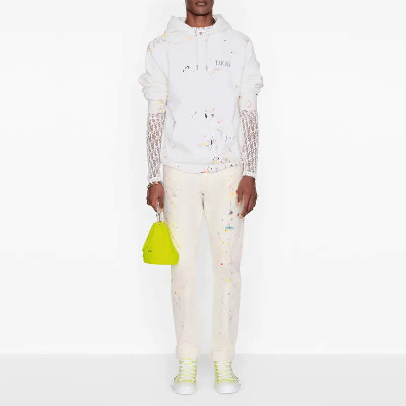 DIOR Canvas Handbag Mini Men's Fluorescent Yellow-3