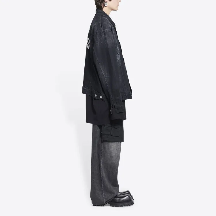 Balenciaga Paris Oversized Denim Jacket-4