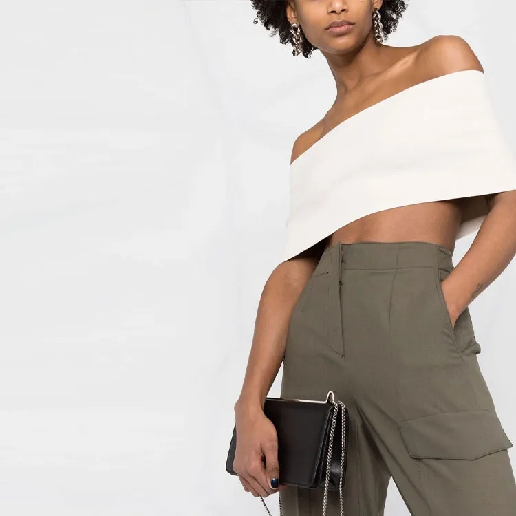 AMBUSH Cold shoulder Cropped Top-4