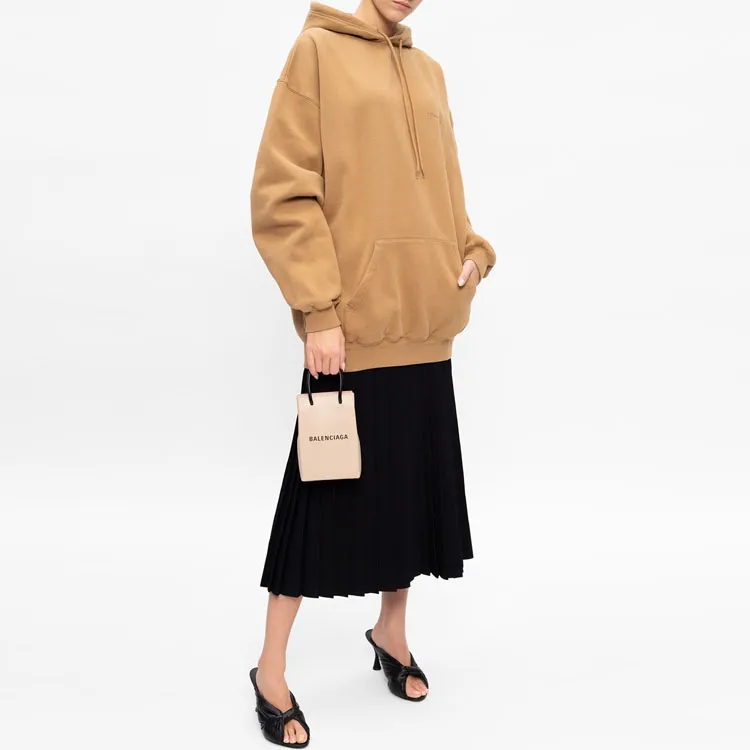 Balenciaga Logo Hoodie 'Brown'-2