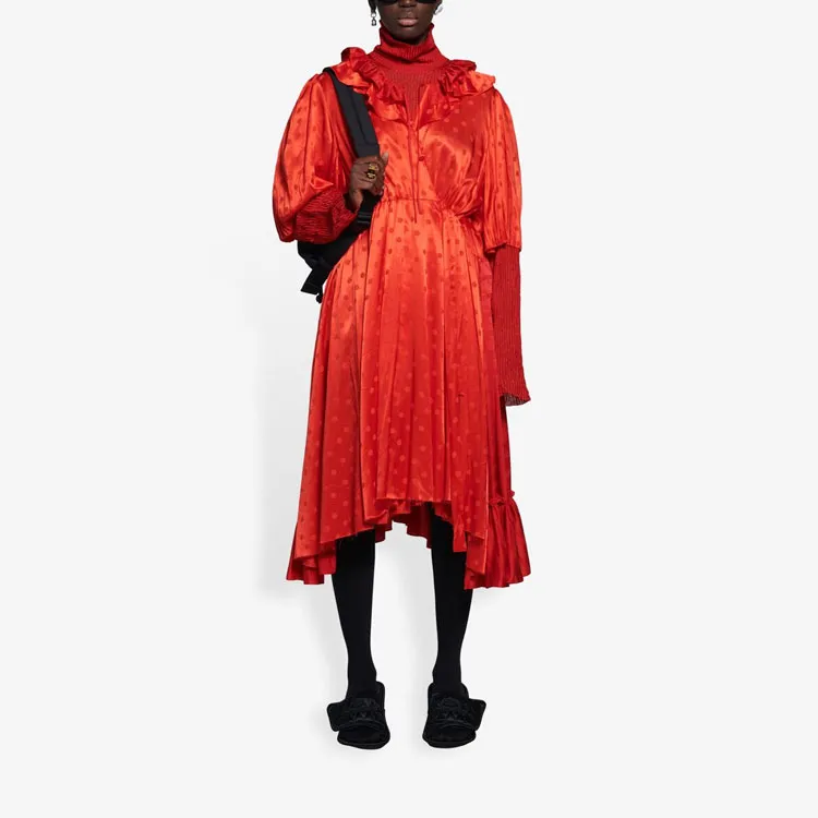 Balenciaga SS21 Short-Sleeved Dresses Women's Red-2