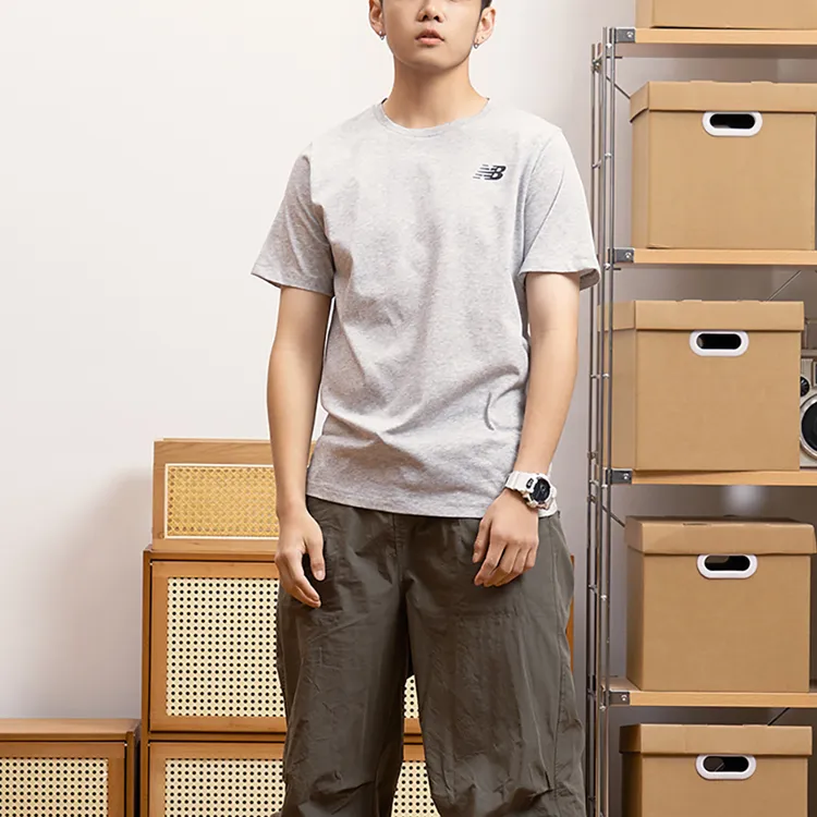 New Balance Set-in Sleeve T-Shirt Men's Gray-6