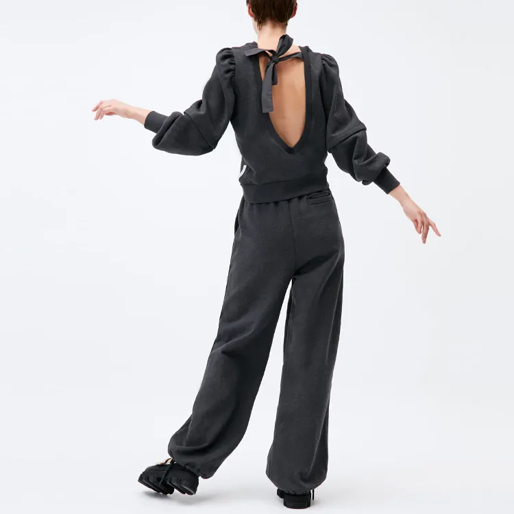 GANNI Sports Pants Women's Gray-1