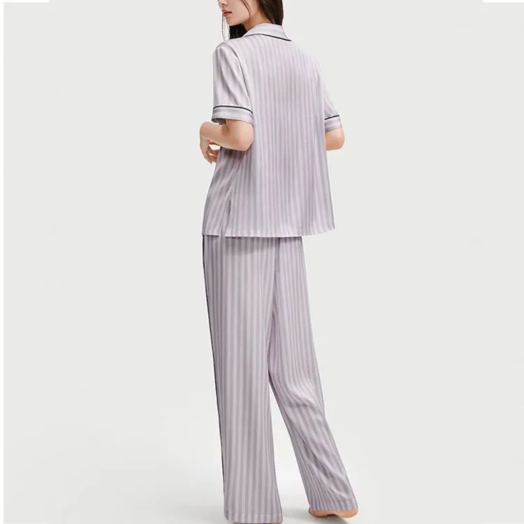 Victoria's Secret Pajama Set Women's Pink White Stripes-2