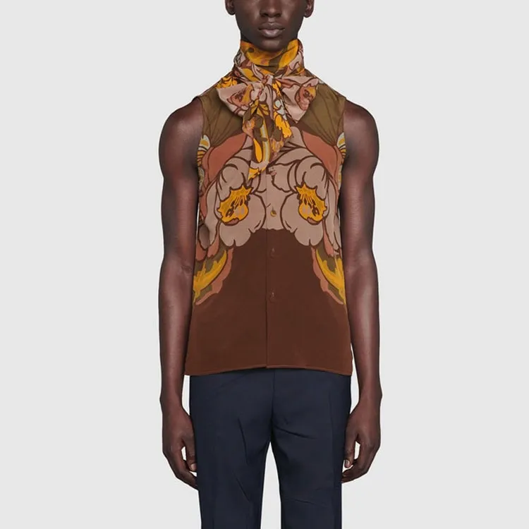 GUCCI Shirts Men Brown-1